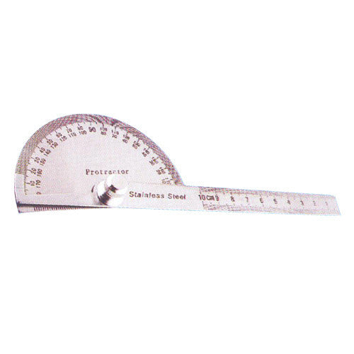 8 Inches Long Protractor With Graduated Steel Rule - RR Brand