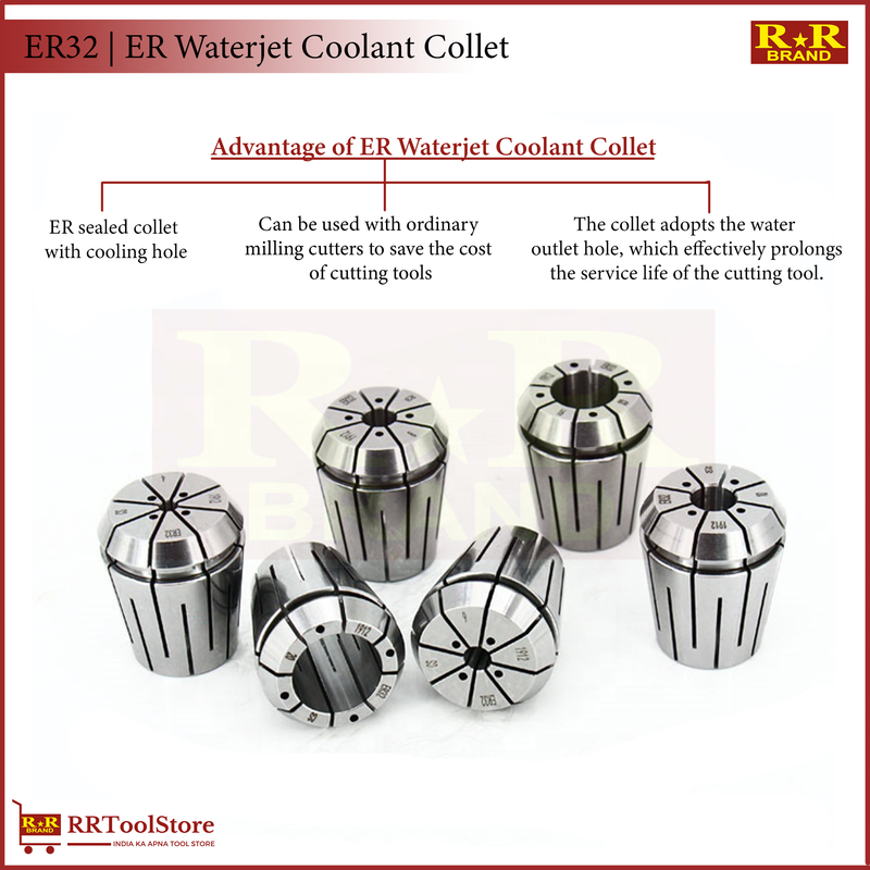 ER32 - Advantage of ER Waterjet Coolant Collet with 4 holes RR Brand